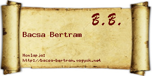 Bacsa Bertram névjegykártya